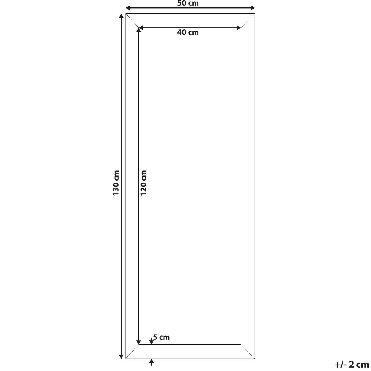 WANDSPIEGEL messing rechteckig 50/130 cm Ajaccio - Messingfarben, Kunststoff (50/130/2cm) - Beliani