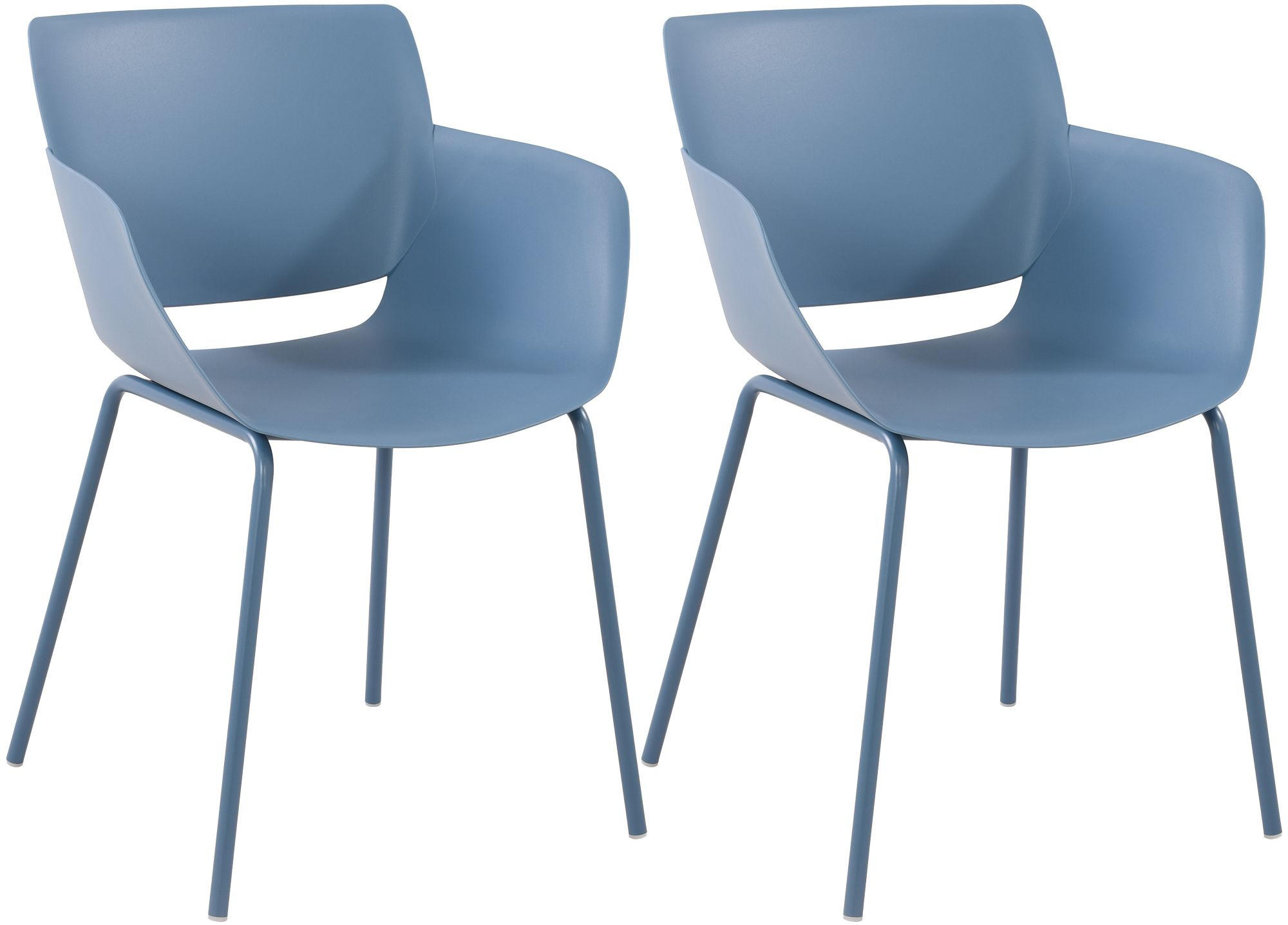 STUHL 2 Kunststoff Blau - Blau, Kunststoff/Metall (58/80/54cm) - CLP