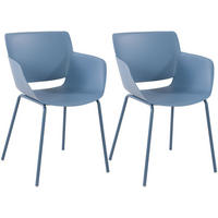 STUHL 2 Kunststoff Blau - Blau, Kunststoff/Metall (58/80/54cm) - CLP