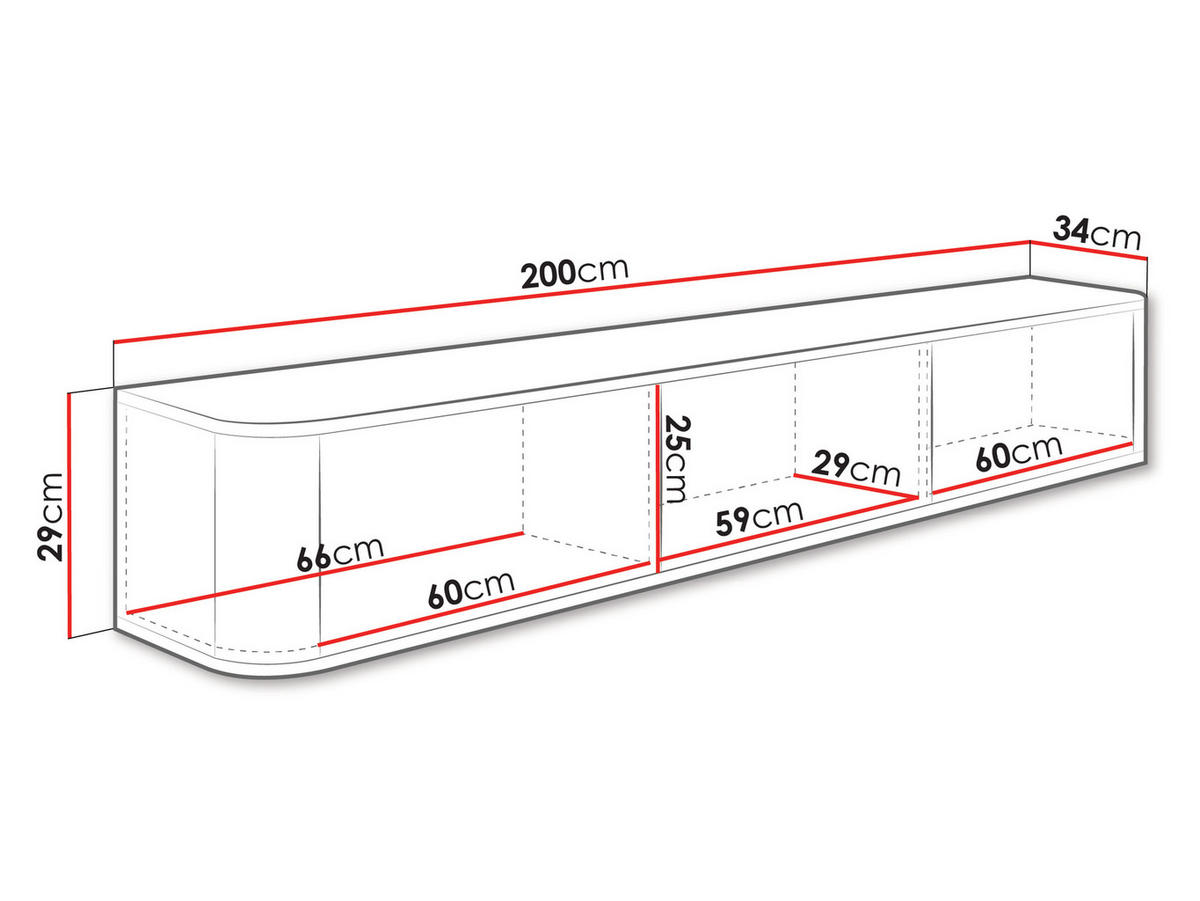 TV-LOWBOARD Hange - Eichefarben, Holzwerkstoff (200/29/34cm) - MIRJAN24