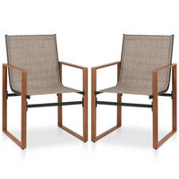 TERRASSENSTUHL Braun(2er-Set) - Braun, Metall (55.5/86/59cm) - COSTWAY