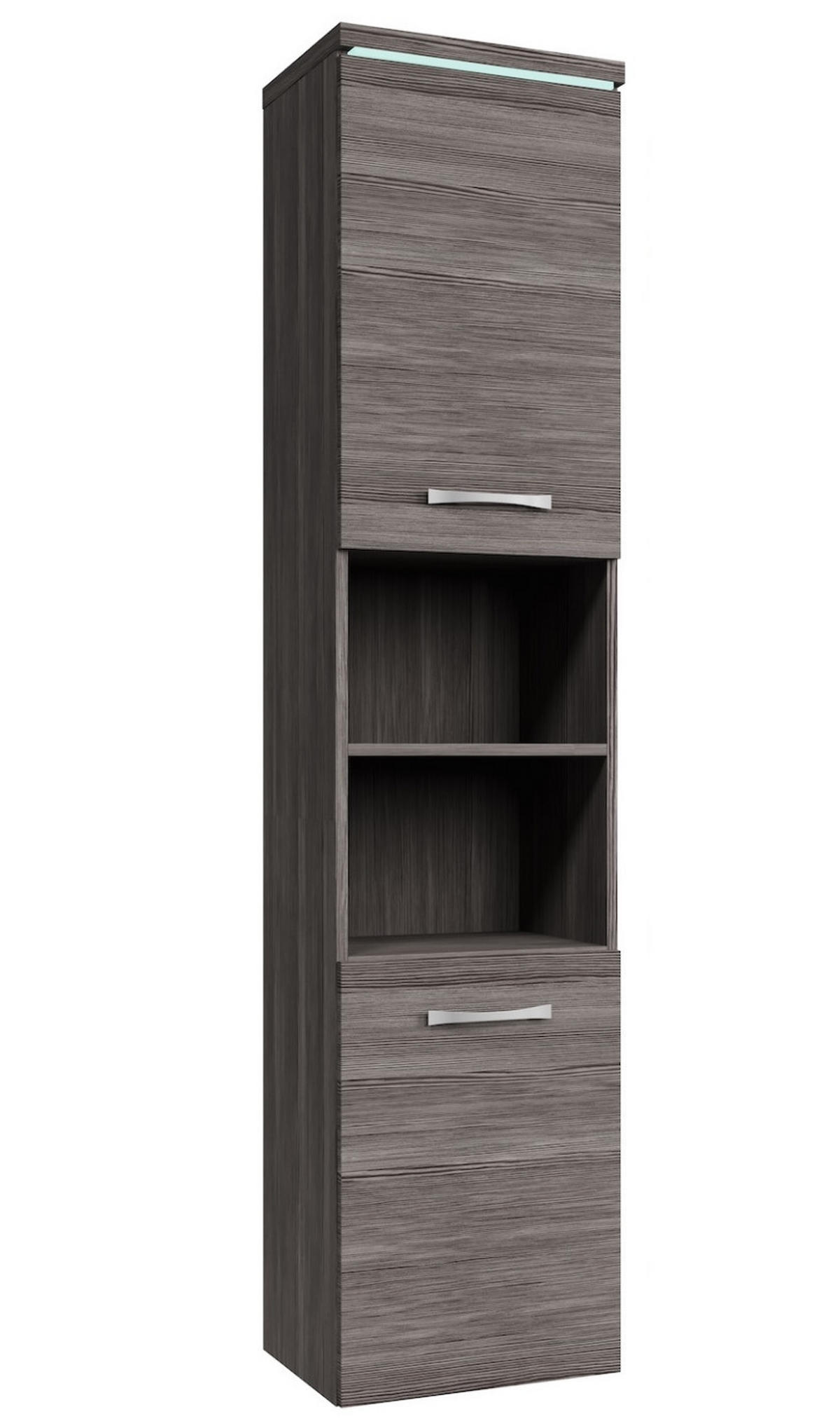 BADEZIMMERSCHRANK Paso mit 2 Türen Grau Eiche - 35 x 35 x 160 cm - Eichefarben/Grau, Holz (35/160/35cm) - Badplaats