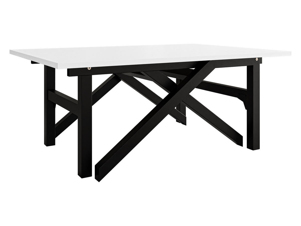 2-IN-1 COUCHTISCH UND ESSTISCH Xena Bis - Schwarz/Weiß, Holzwerkstoff/Metall (70/100/45cm) - MIRJAN24