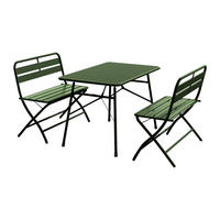 GARTENESSGRUPPE im Set - 4 -Sitzer - Stahl - khaki - MIRMANDE - Grün, Metall - Vente-Unique