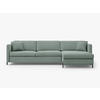 ECKSOFA ausklappbar rechts mit Container Gloria aus strukturiertem Stoff minze 4 Sitzplätze - Mintgrün, Textil (170/260cm) - Micadoni