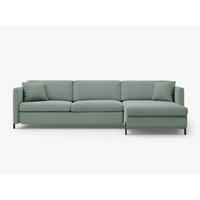 ECKSOFA ausklappbar rechts mit Container Gloria aus strukturiertem Stoff minze 4 Sitzplätze - Mintgrün, Textil (170/260cm) - Micadoni