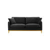 DREISITZER-SOFA Linara-Velluto 20 - Schwarz, Holz/Textil (201/91/95cm)
