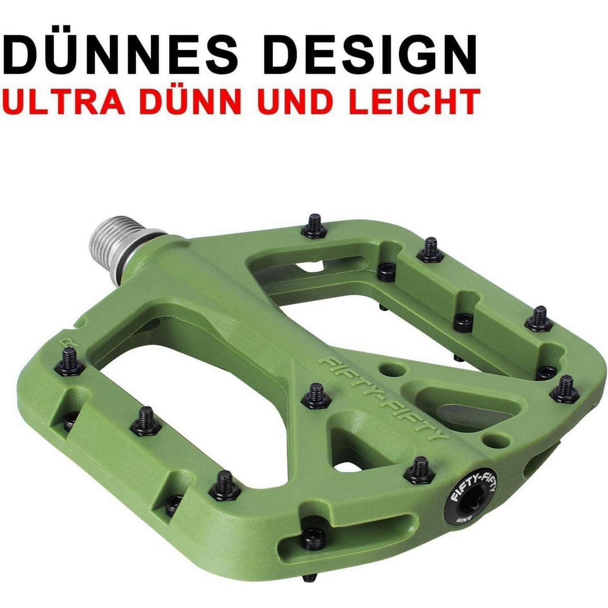 FAHRRADPEDALE Nylon Composite Olive Grün - Olivgrün, Kunststoff (10.6/1.5/10.4cm)