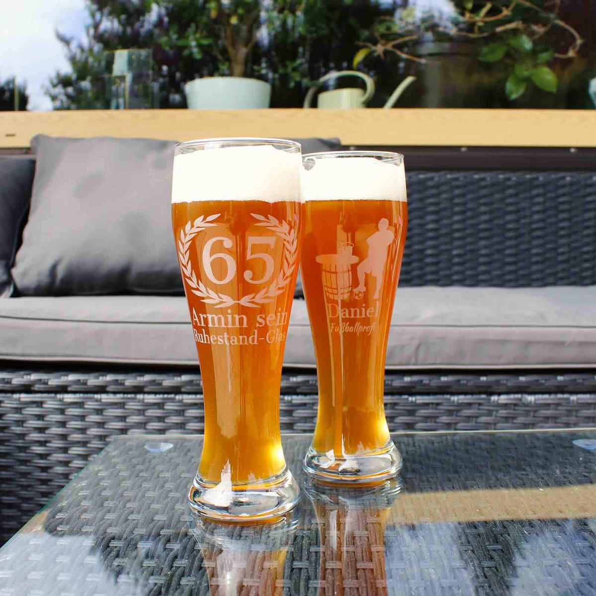 WEIZENBIERGLAS MIT GRAVUR 50. Jubiläum transparent 0,5 l - Transparent, Glas (0.5L) - LUXENTU