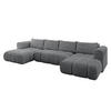 WOHNLANDSCHAFT Ottomane Links CLOUD-U 414x180x40 Dunkelgrau Cord - Dunkelgrau, Holzwerkstoff/Kunststoff (414/90/180cm) - ALTDECOR