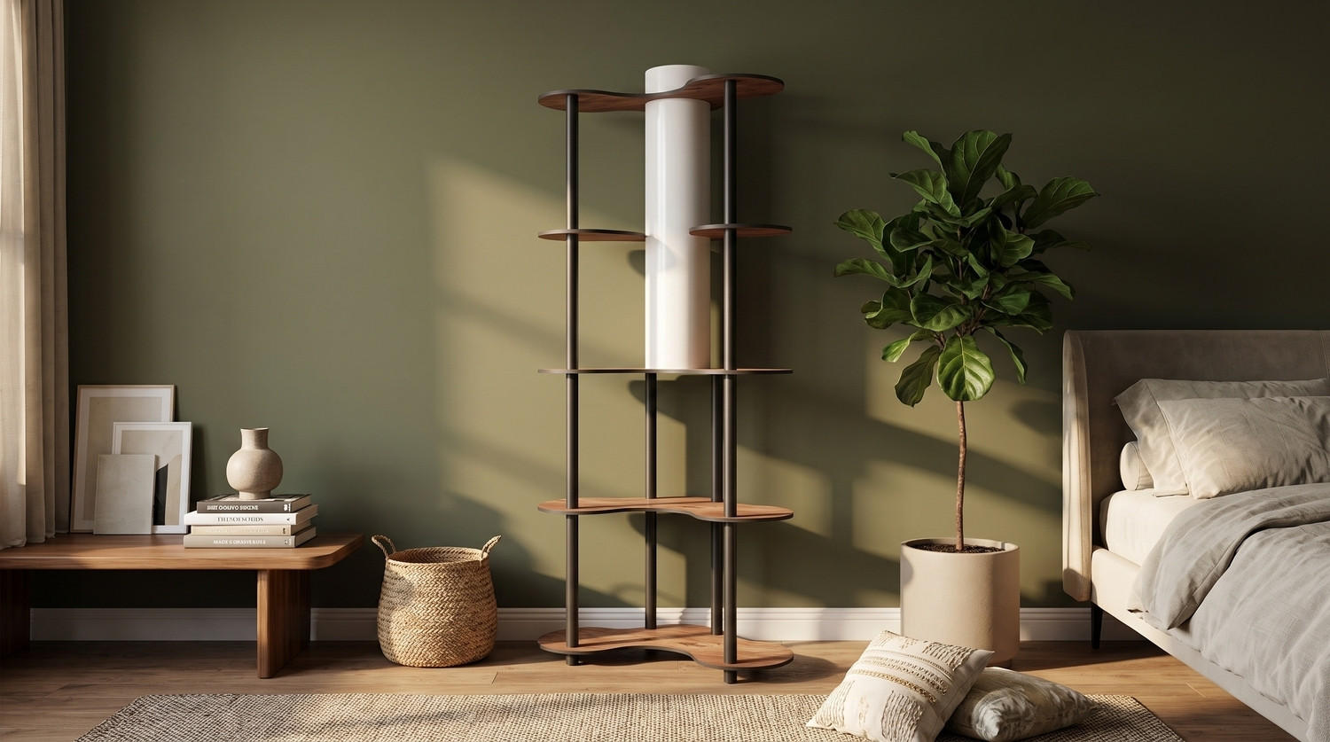 Kawola Stehlampe Nussbaum 17x150x17 cm