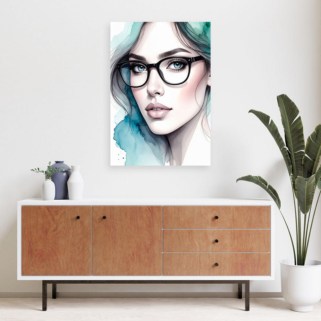 Thumbnail - Feeby Leinwandbild, Türkis, Textil, Person/Charakter, Rechteckig, 40x60 cm, Bilder und Zubehör, Wandbilder, Leinwandbild...