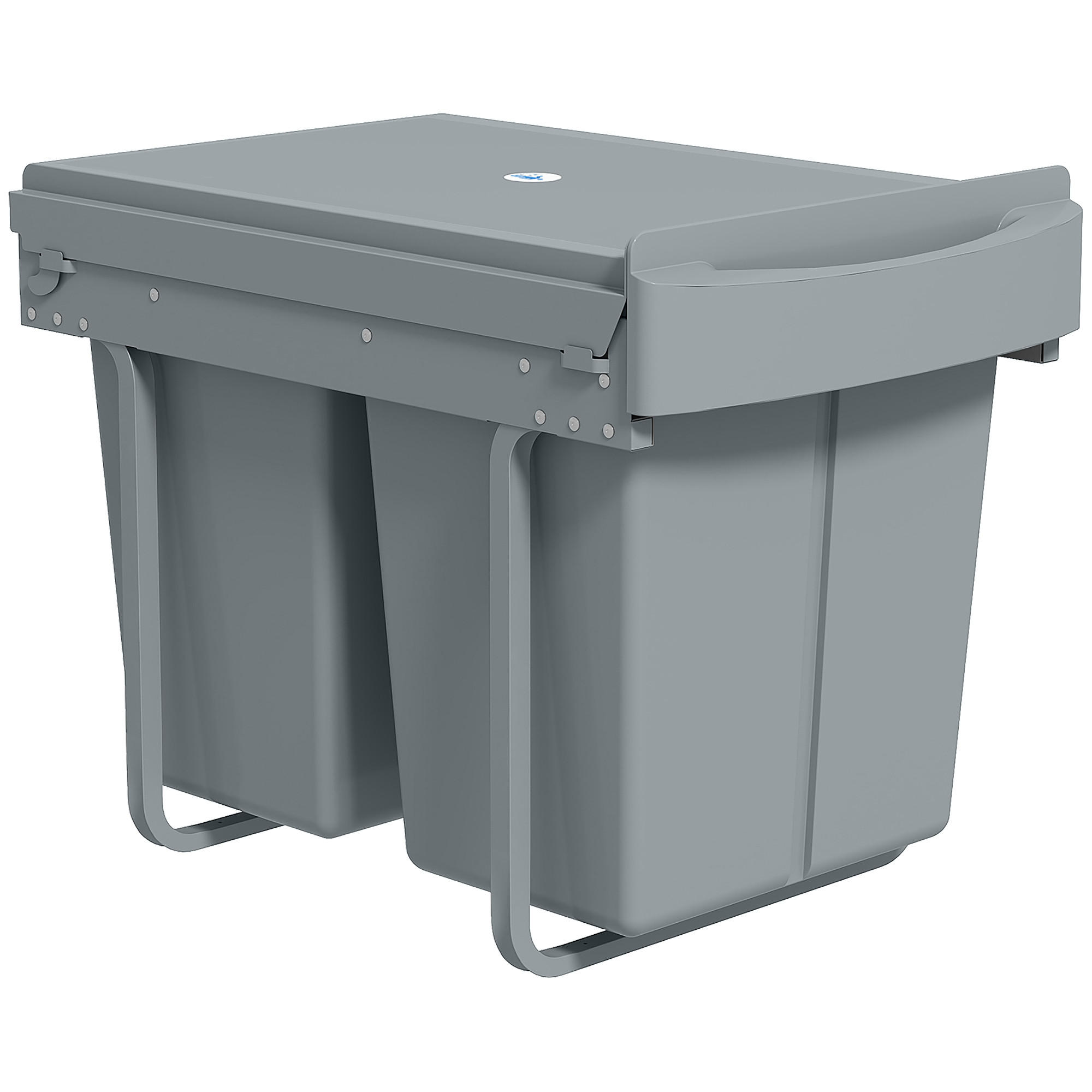 HOMCOM VESTAVNÝ odpadkový koš plast kov šedý