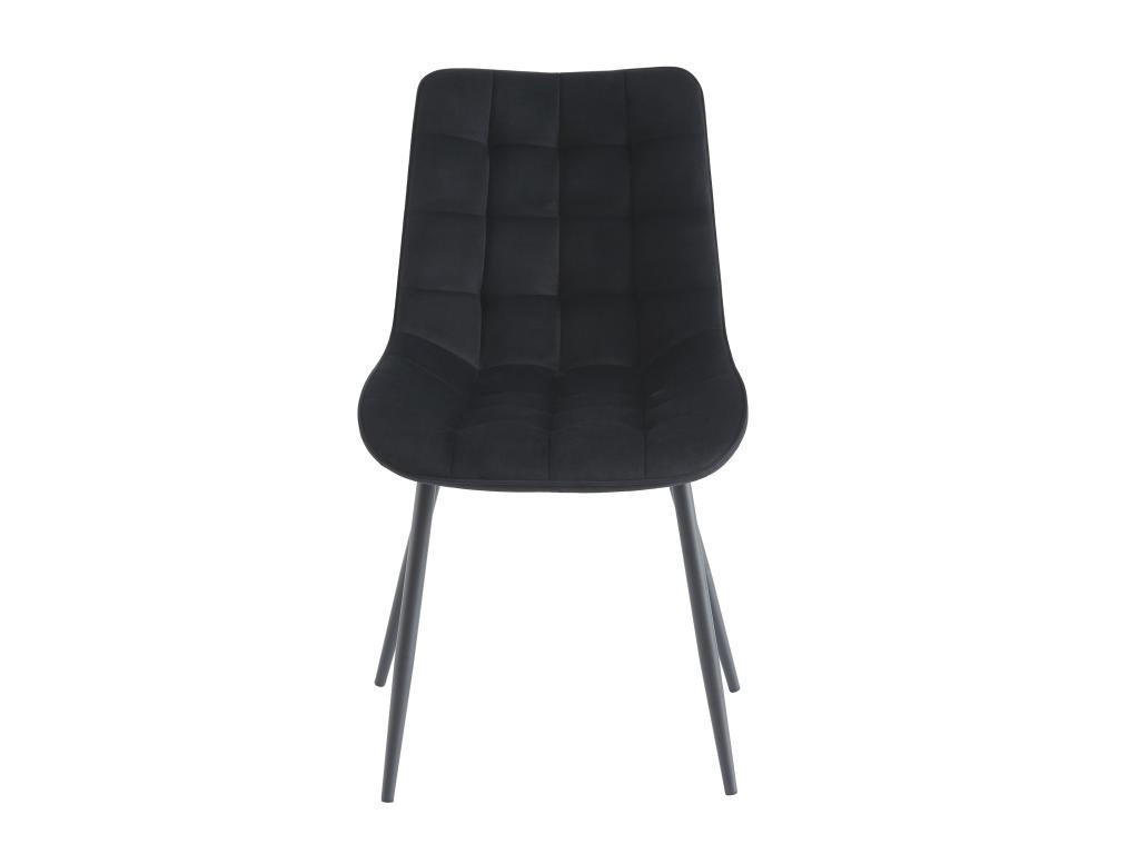 POLSTERSTUHL 2er-Set - Samt & schwarzes Metall - Schwarz - OLLUA - Schwarz, Textil (60/87/49.5cm) - Vente-Unique
