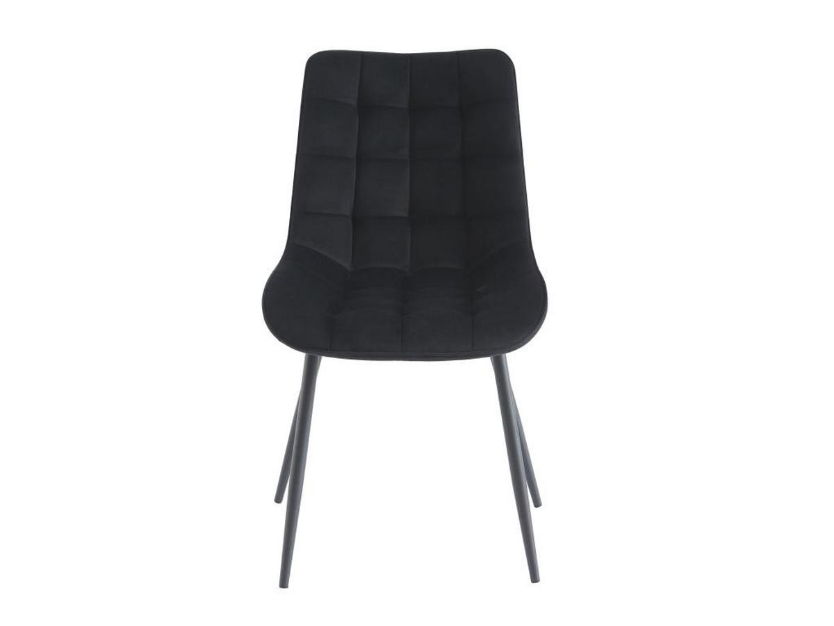POLSTERSTUHL 2er-Set - Samt & schwarzes Metall - Schwarz - OLLUA - Schwarz, Textil (60/87/49.5cm) - Vente-Unique