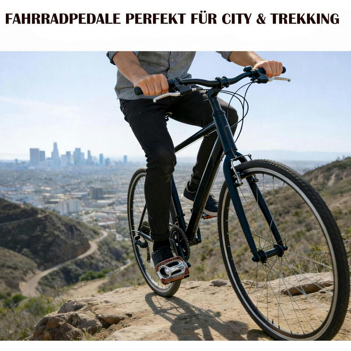 FAHRRADPEDALE Aluminium & Gummi Braun mit Reflektoren - Braun, Metall (8/1.5/12.5cm)