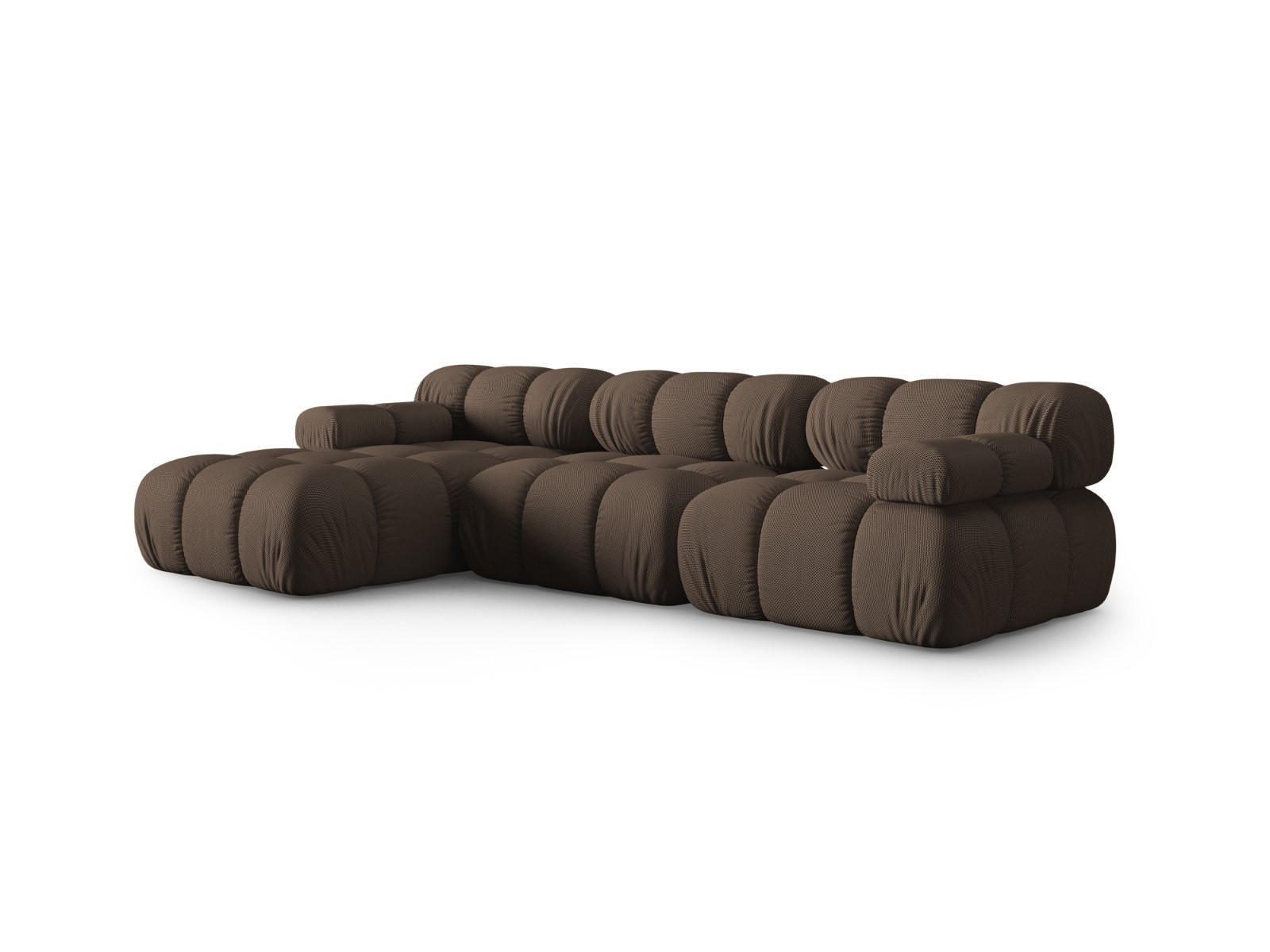 ECKSOFA modular links Bellis aus 3D-Stoff braun 4 Sitzplätze - Braun, Textil (155/282cm) - Micadoni