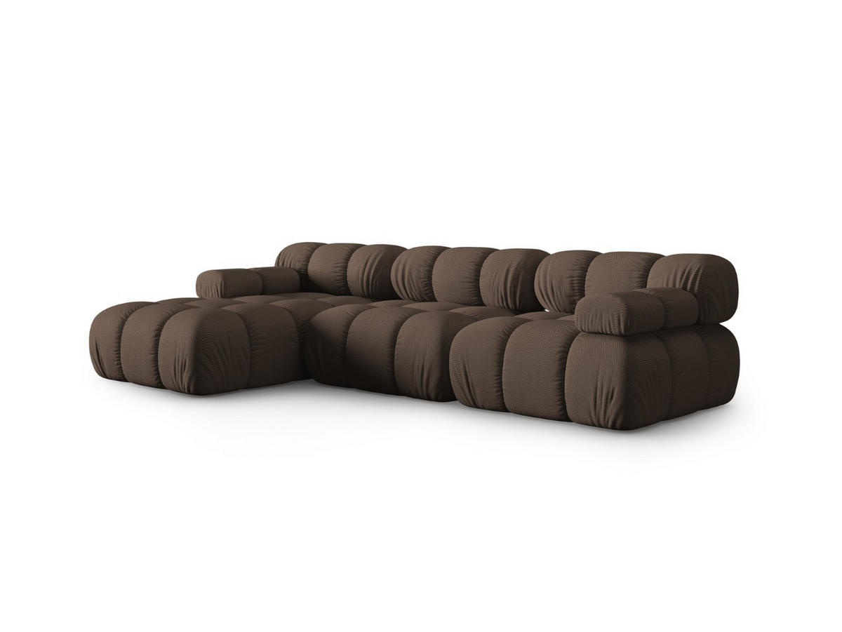 ECKSOFA modular links Bellis aus 3D-Stoff braun 4 Sitzplätze - Braun, Textil (155/282cm) - Micadoni