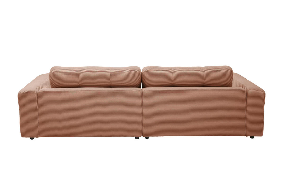 ECKSOFA MIKA Braun Cord - Dunkelbraun/Schwarz, Kunststoff/Textil (276/167cm) - KAWOLA
