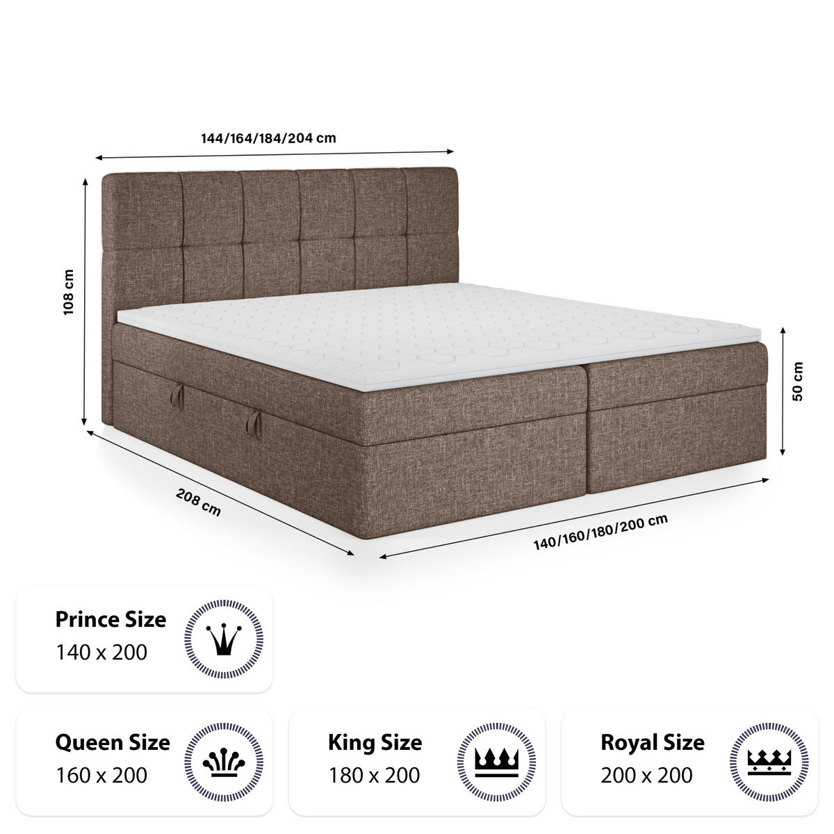 BOXBETT Mokpo 200x200 cm, Braun - Braun, Textil (200/200cm) - Fedve