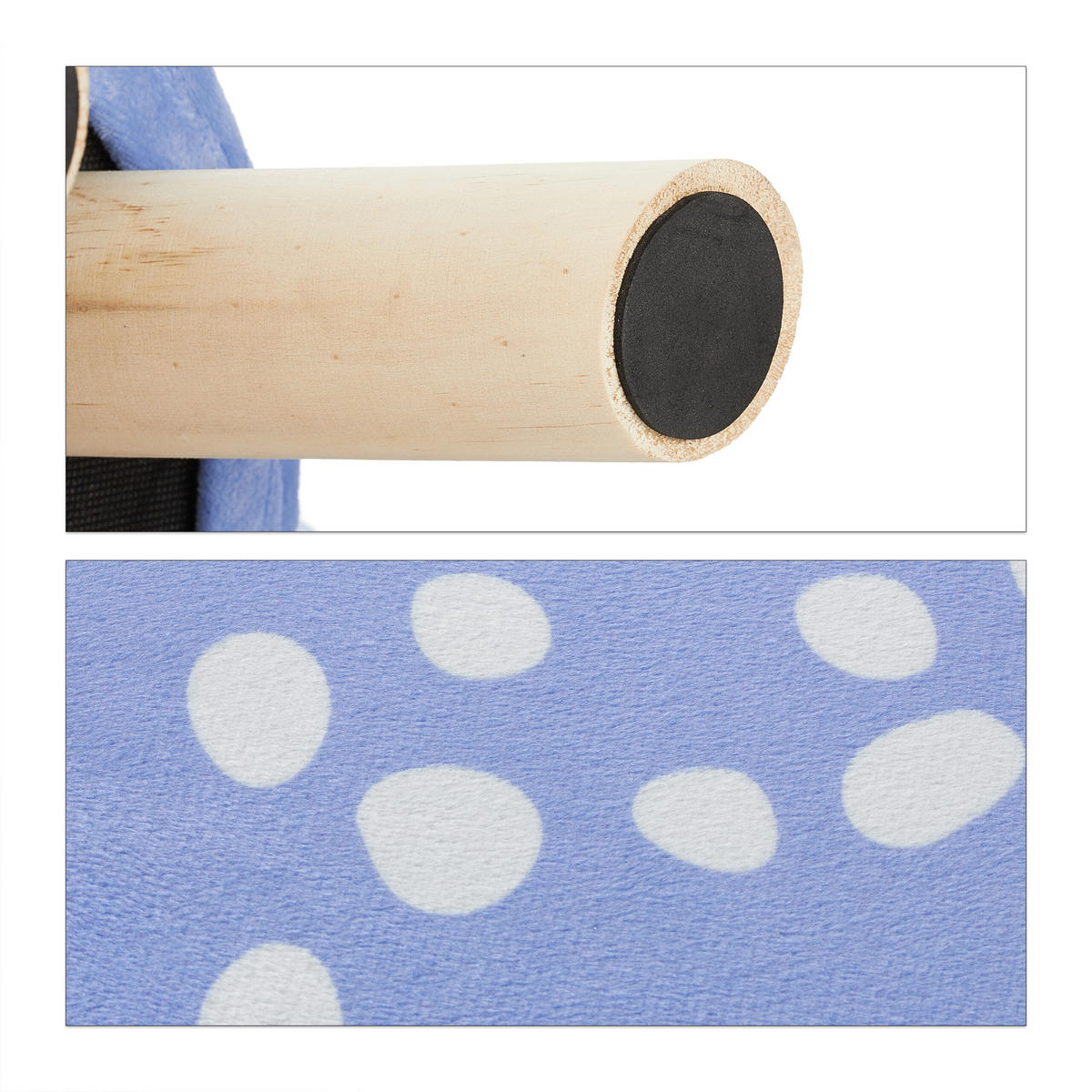 TIERHOCKER Kinder - Blau, Holzwerkstoff/Textil (28/57/57cm) - Relaxdays
