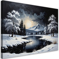 LEINWANDBILD Weihnachten 120x80cm - Schwarz, Textil (120/80cm) - Feeby