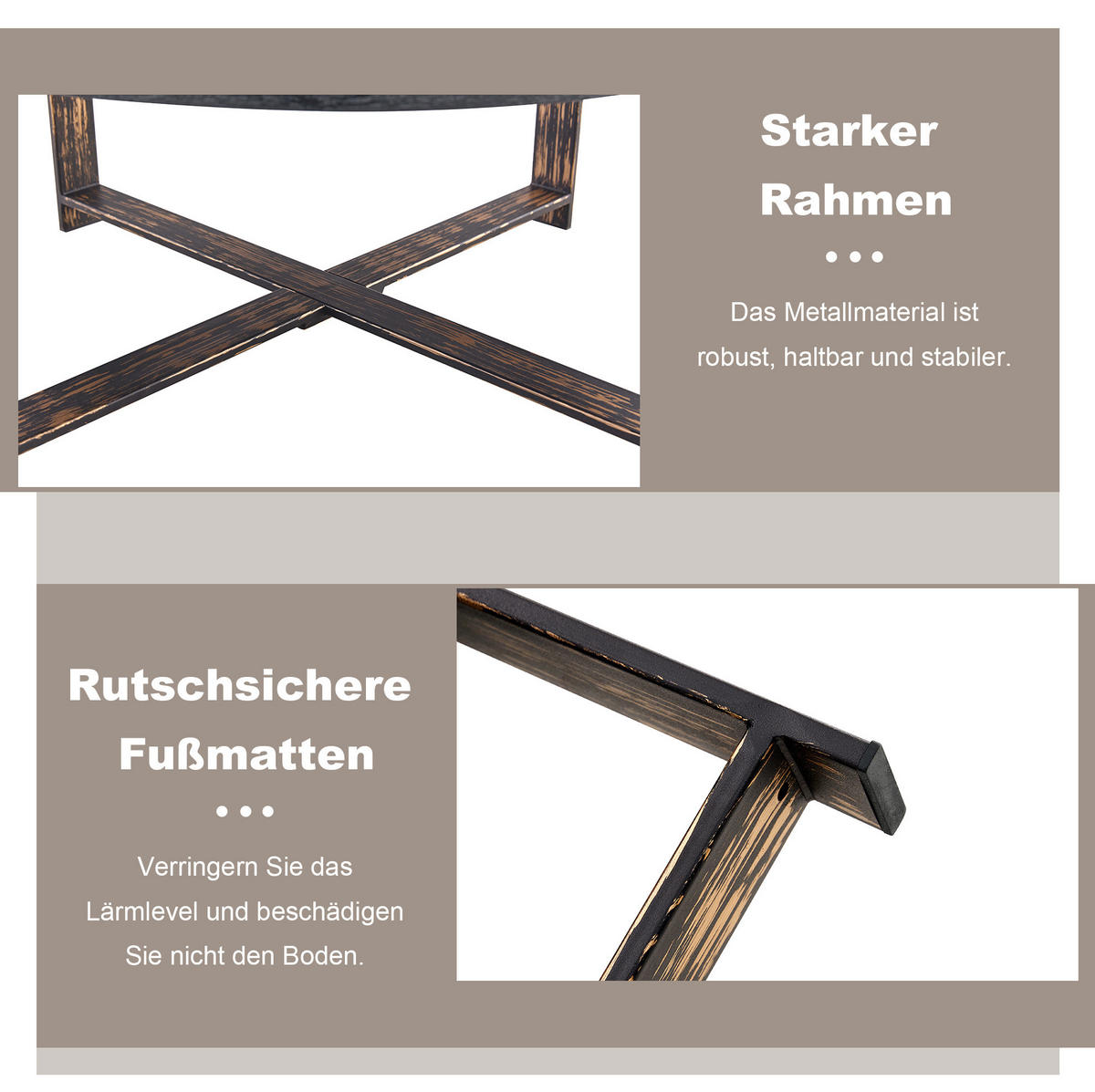BEISTELLTISCH 68/39 cm Schwarz aus MDF und Metall mit Kreuzfuß - Schwarz, Holzwerkstoff (68/68/39cm) - OKMYHOME