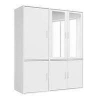 KLEIDERSCHRANK mit Spiegel Der Grenzenlose - Weiß, Holzwerkstoff (150/187/58cm) - Mokebo