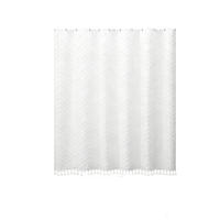 DUSCHVORHANG, weiß, „W“-Muster, 183 x 183 cm, Polyester - Weiß, Textil (183/183cm) - Authentics