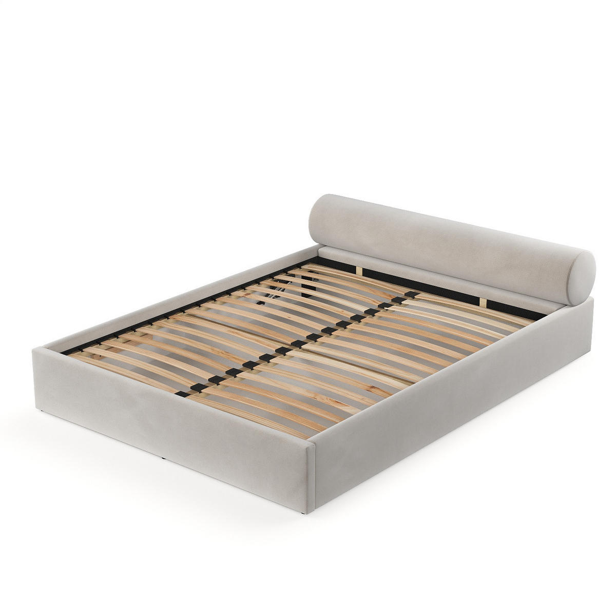 POLSTERBETT Solvo mit Stauraum 160/200 cm Hellbeige im Paros Stoff - Beige/Schwarz, Holz/Holzwerkstoff (160/200cm) - AltaBeds