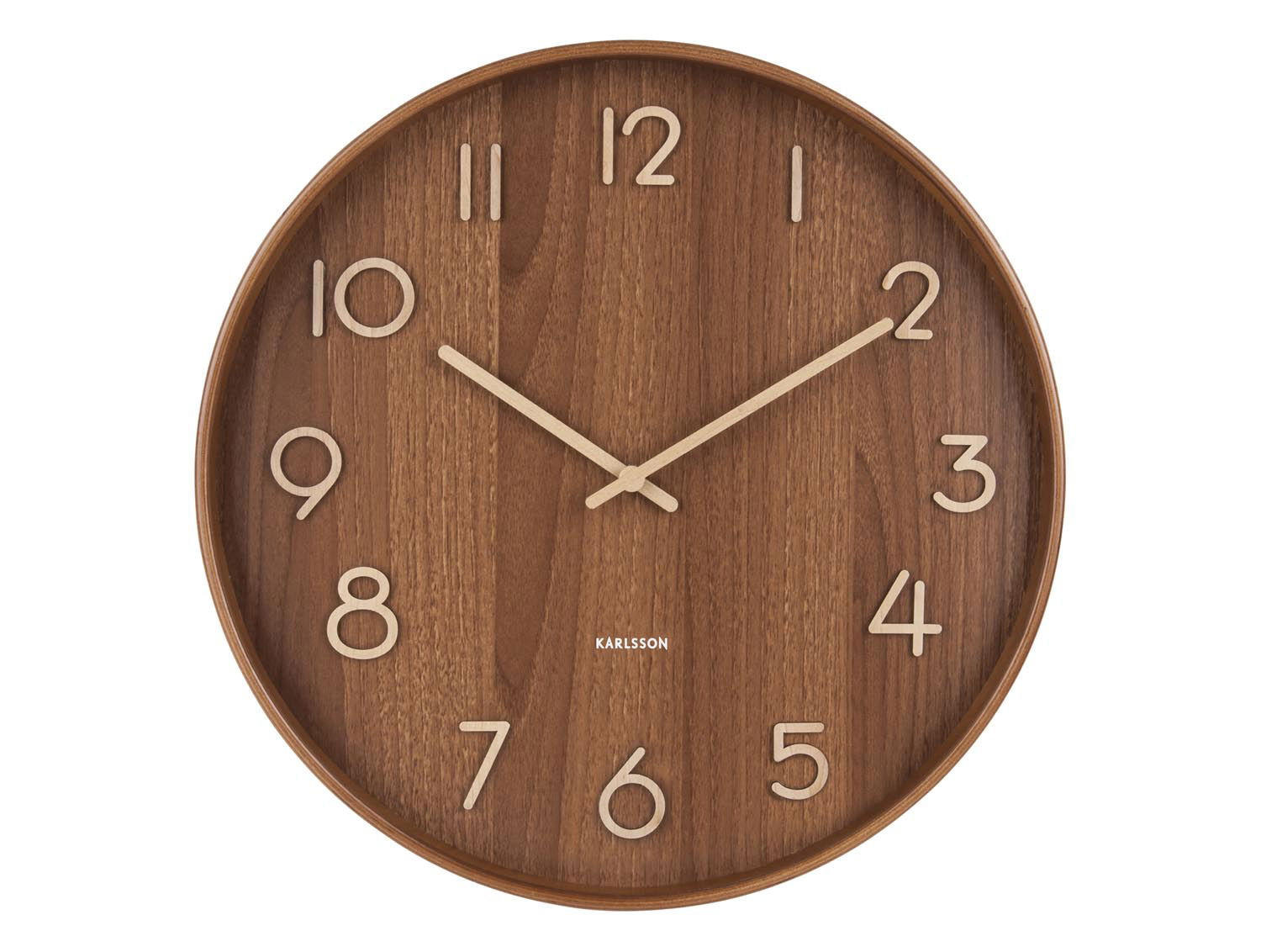 WANDUHR Pure Ø60 cm - Braun, Holz (60/60/5.4cm) - Karlsson