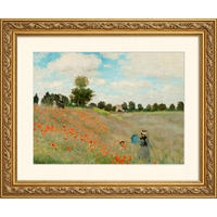 BILD gerahmt 63x53 cm Claude Monet "Mohnfeld bei Argenteuil" - Beige, Holz (63/53cm) - artissimo