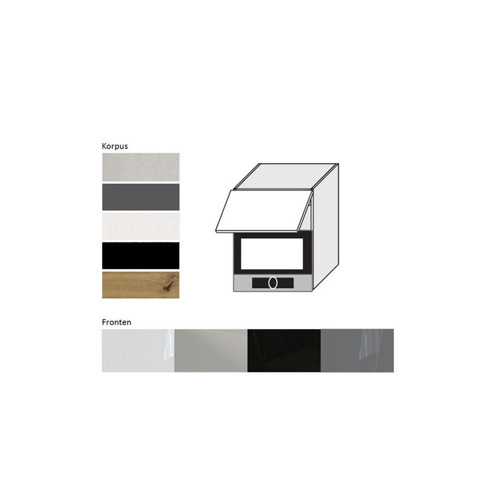 Thumbnail - Feldmann-Wohnen Mikrowellenumbauschrank, Graphit, Eiche Artisan, Holz, 60x32.5x72 cm, Küchen, Küchenmöbel, Küchenschränk...