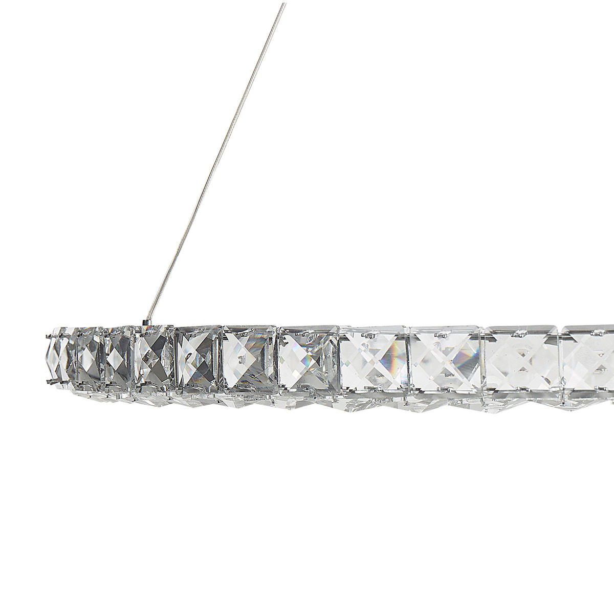 HÄNGELAMPE Magat 60x60x142 cm - Silberfarben, Metall (60/60/142cm) - Beliani