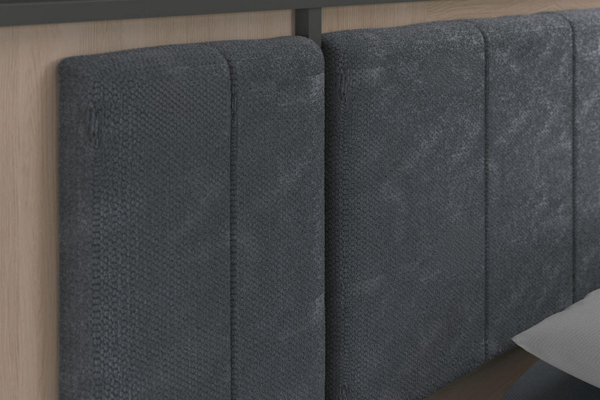 BETTANLAGE Parisot Orion 160x200 Holzdekor Brooklyn Eiche/Schattengrau - Eichefarben/Grau, Kunststoff (160/200cm) - 58aufmkessel
