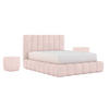 POLSTERBETT mit Nachttische Elvert Set 160x200 cm, Hellrosa - Pink, Textil (160/200cm) - Meblito