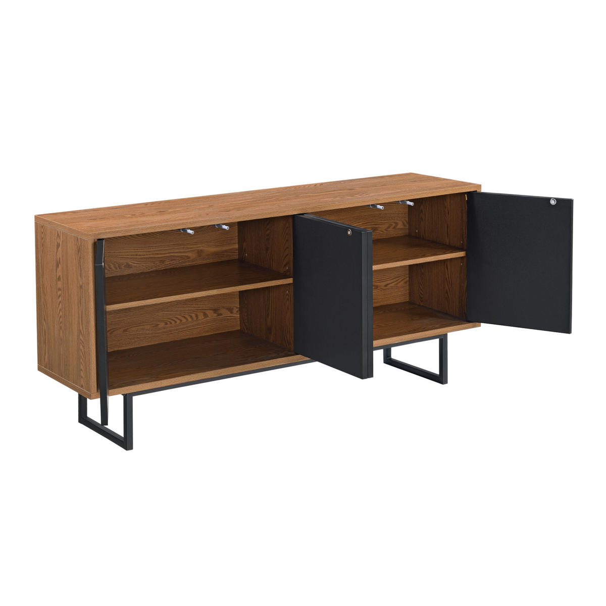 SIDEBOARD Mariestad - Schwarz, Holzwerkstoff/Metall (120/55/30cm) - [en.casa]