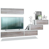 WOHNWAND Lana Fronten in Eiche Nordic - Silbereichenfarben, Holzwerkstoff (275/180/37cm) - Vladon