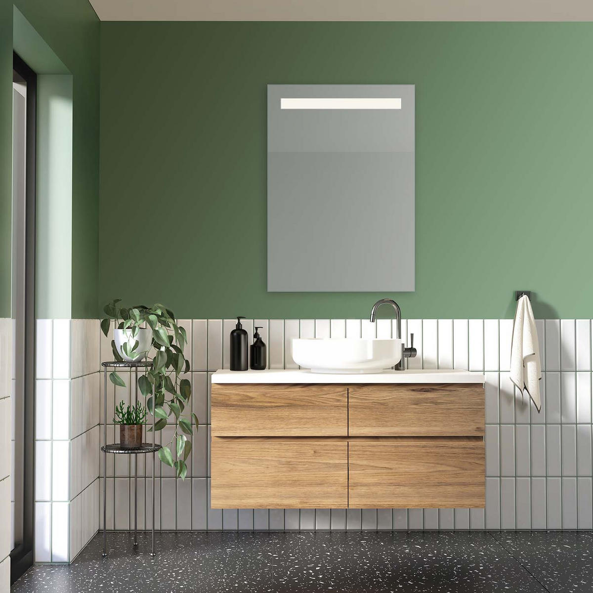 LED-SPIEGEL Tabea - 50 x 70cm - Silberfarben, Metall (50/70/4cm) - Niermann