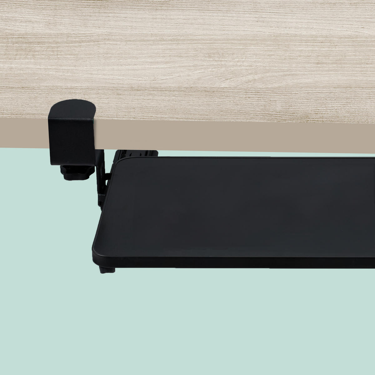 TASTATURABLAGE - Schwarz, Holzwerkstoff/Textil (24/78/11cm) - Relaxdays