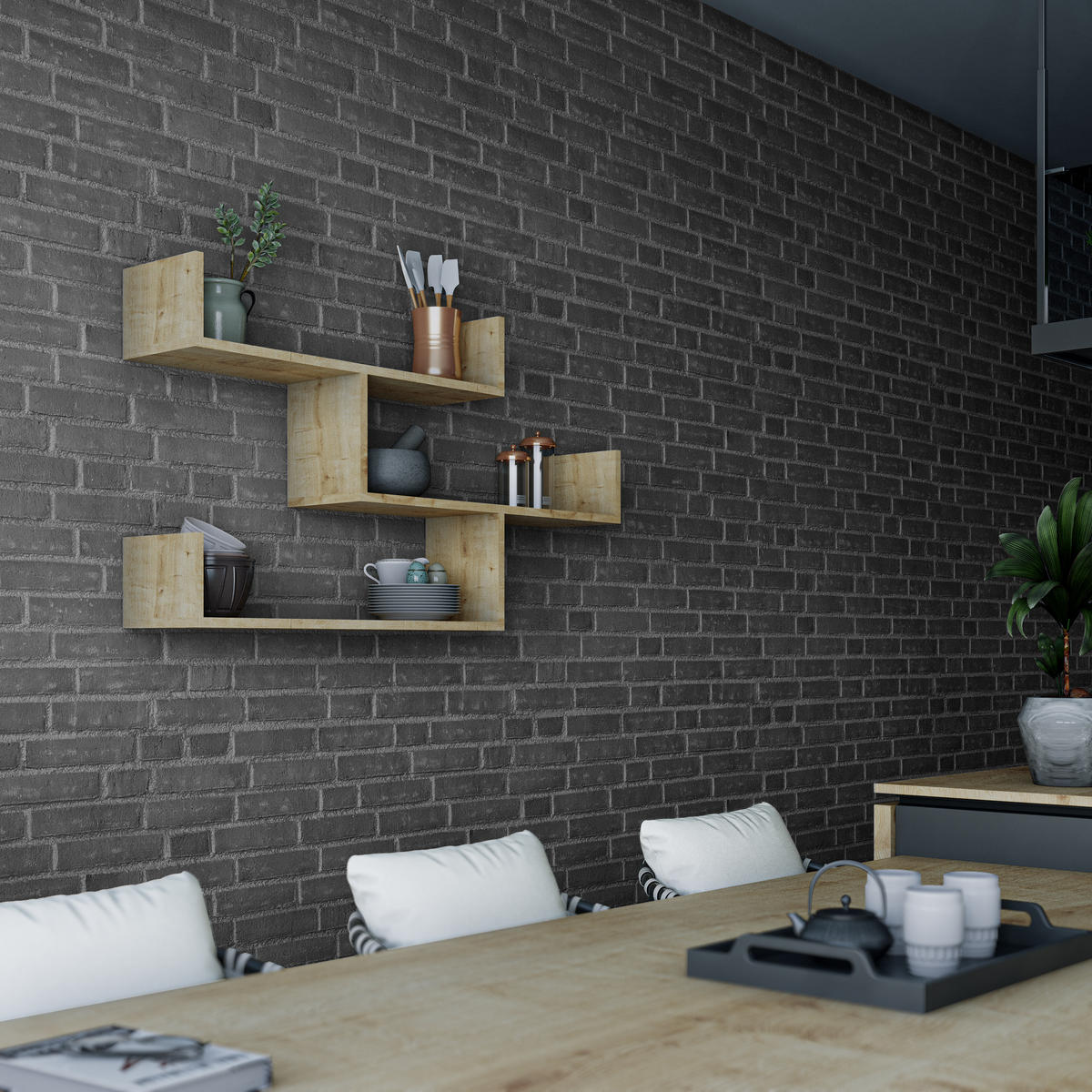 WANDREGAL Tibet Eiche hell 119/22/66,5 cm - Eichefarben, Holzwerkstoff (119/66.4/22cm) - Decortie