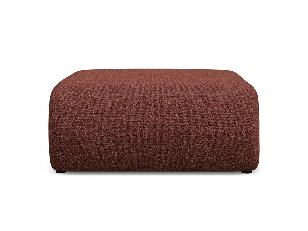 POUF Strukturstoff Stoff Rot - Bordeaux/Rot, Kunststoff/Textil (94/40/89cm) - Makamii