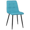 ESSZIMMERSTUHL Till Stoff, Gestell Metall matt Schwarz Türkis - Türkis/Blau, Textil/Metall (45/88/52cm) - TPFLiving