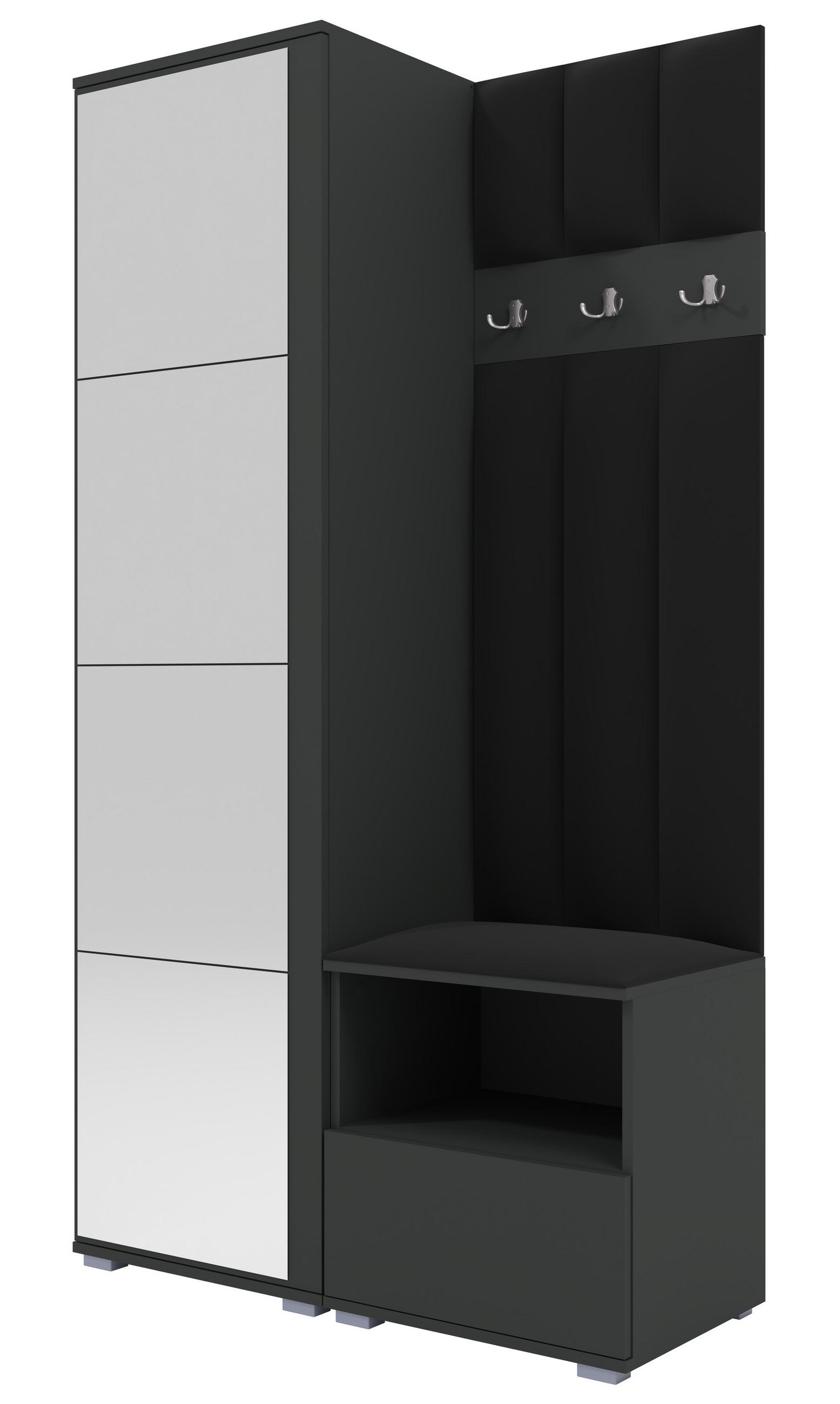 Ravio Gepolstert Graphit, Schwarz 100x187x40 cm