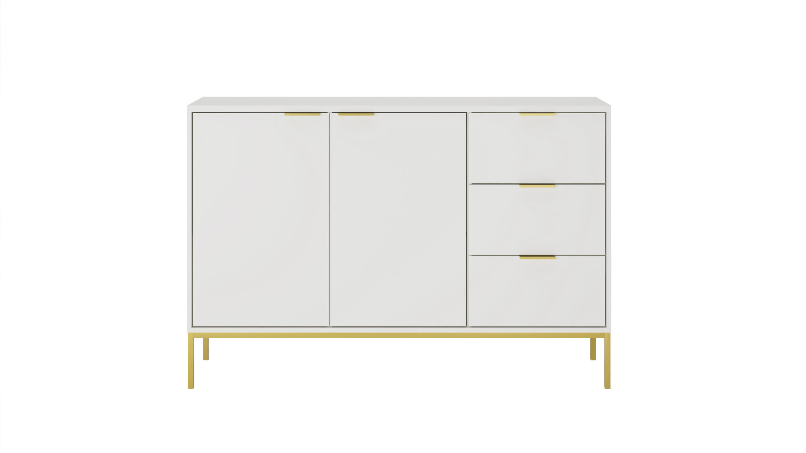 KOMMODE Austin 40/100,4/150 - Goldfarben/Weiß, Holzwerkstoff (40/100/150cm) - RAUMHIRSCH FURNITURE
