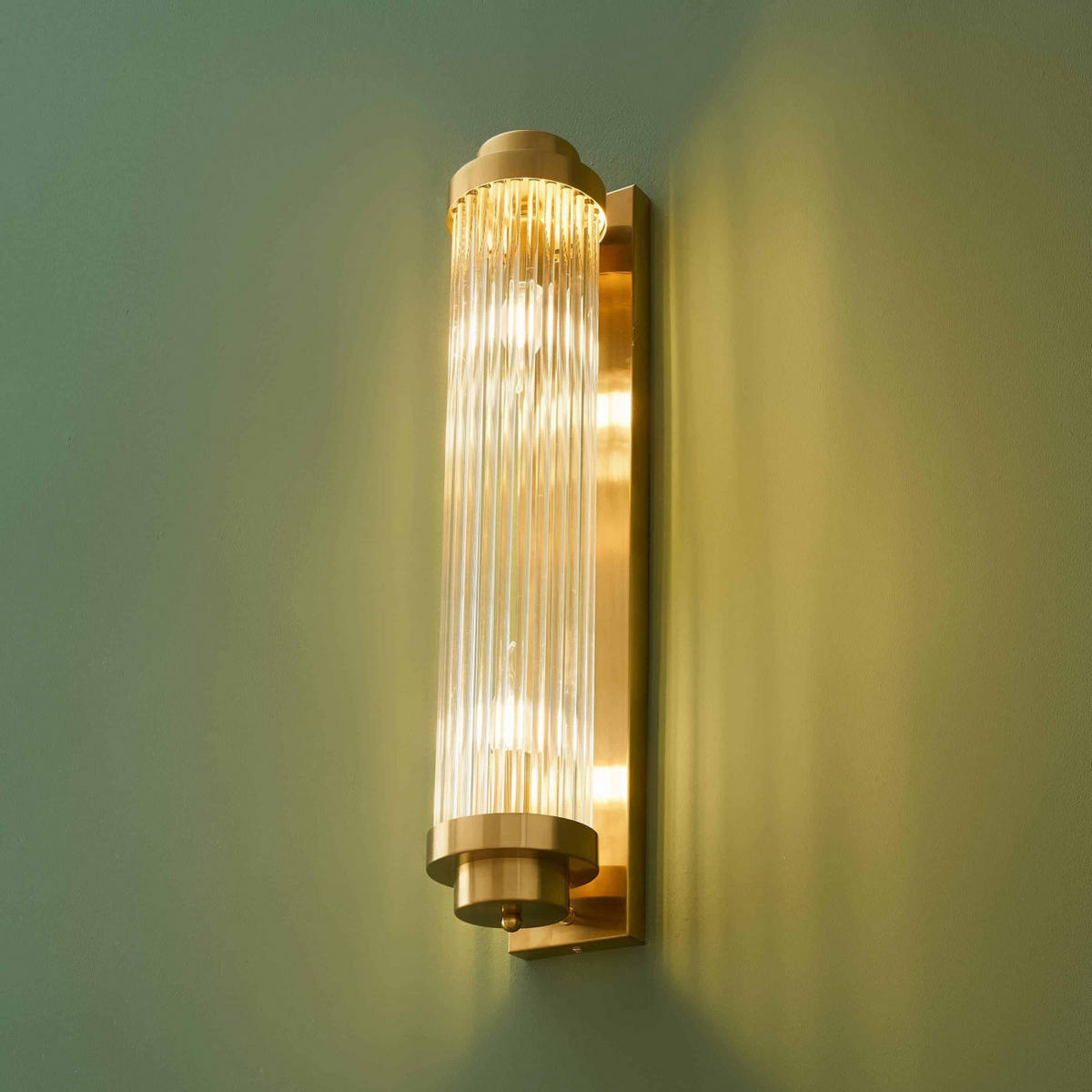 WANDLEUCHTE Eléane, Transparent und Messing, 60cm - Transparent, Glas (10/60/15.5cm) - KOSILUM