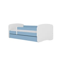 KINDERBETT Safari 70x140 cm mit Schublade, Rausfallschutz & Lattenrost, Blau - Blau, Holzwerkstoff (70/140cm) - RAUMHIRSCH FURNITURE