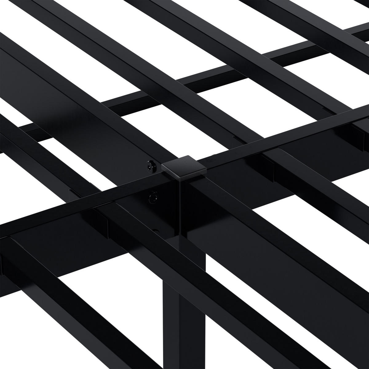 HIMMELBETT Kosan Metall Schwarz Bett 200x200 Schwarz - Schwarz, Metall - DELUKE