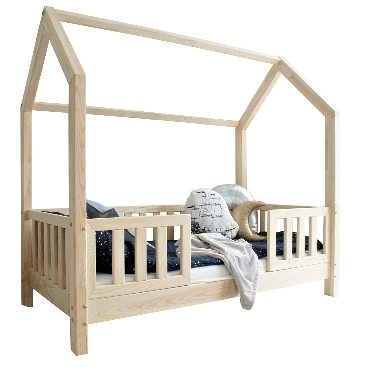 DOMČEKOVÁ POSTEĽ 90/190 Daisy Prírodné drevo - hnedá, drevo (90/190cm) - Petits-meubles
