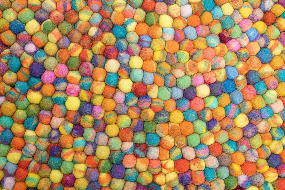 FILZTEPPICH Felty 120x120 cm - Multicolor, Textil (120/120cm) - THEKO